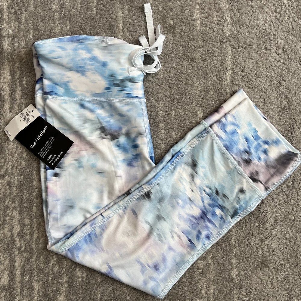 GapFit Blue Tye Dye Size S lace up leggings